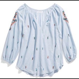 Velvet by Graham & Spencer embroidered striped top